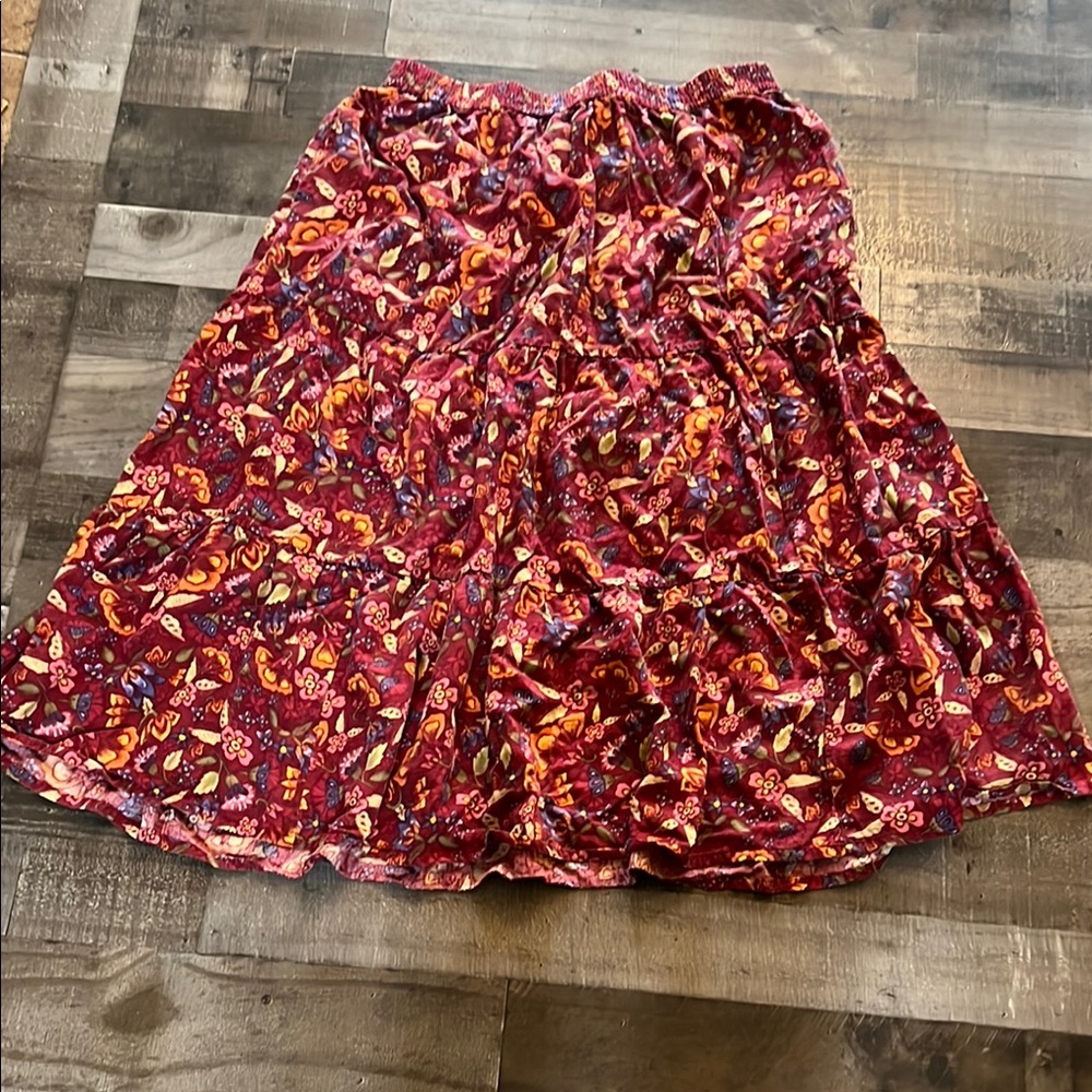 Floral Red Skirt
